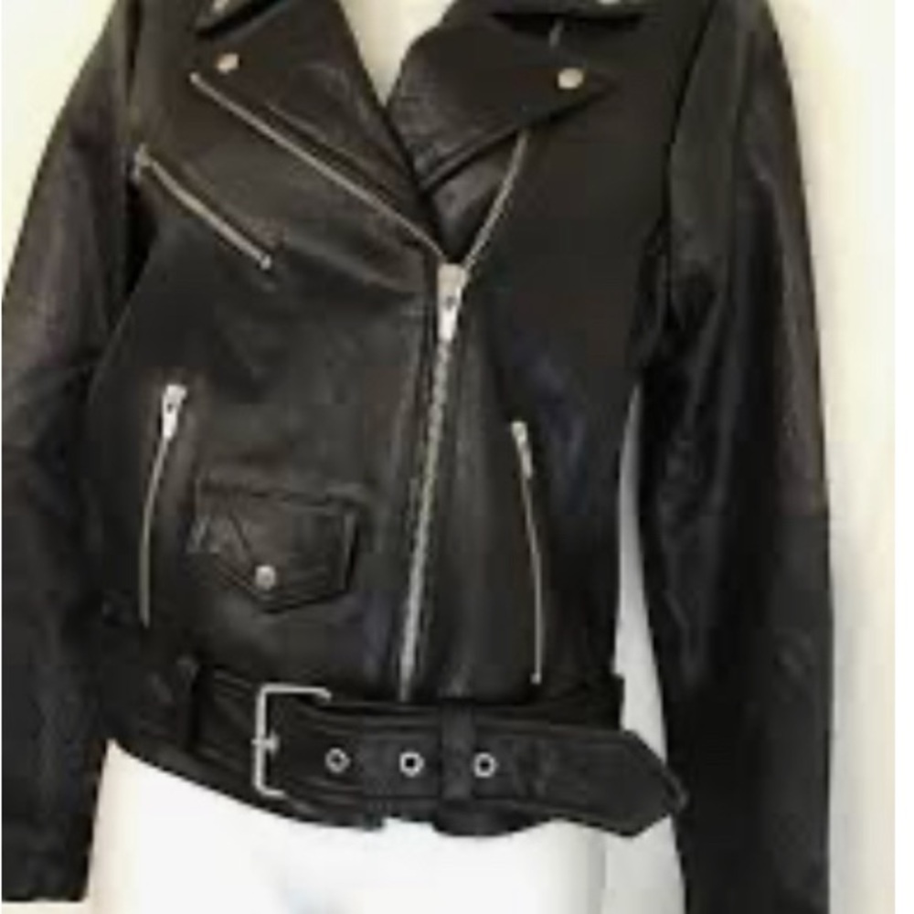 VEDA ‘Jayne’ MSRP $1,200 Luxury 💯 Lamb Leather Biker Jacket. Size 4 - Medium 🔥 - Picture 5 of 8